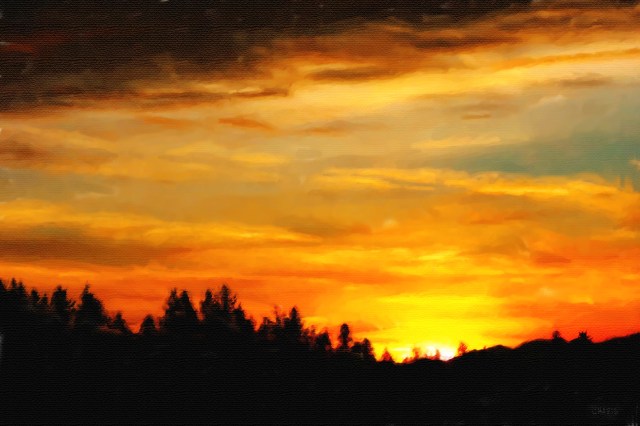 January sunset pastel