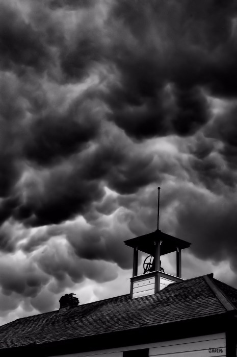 school bell storm bw