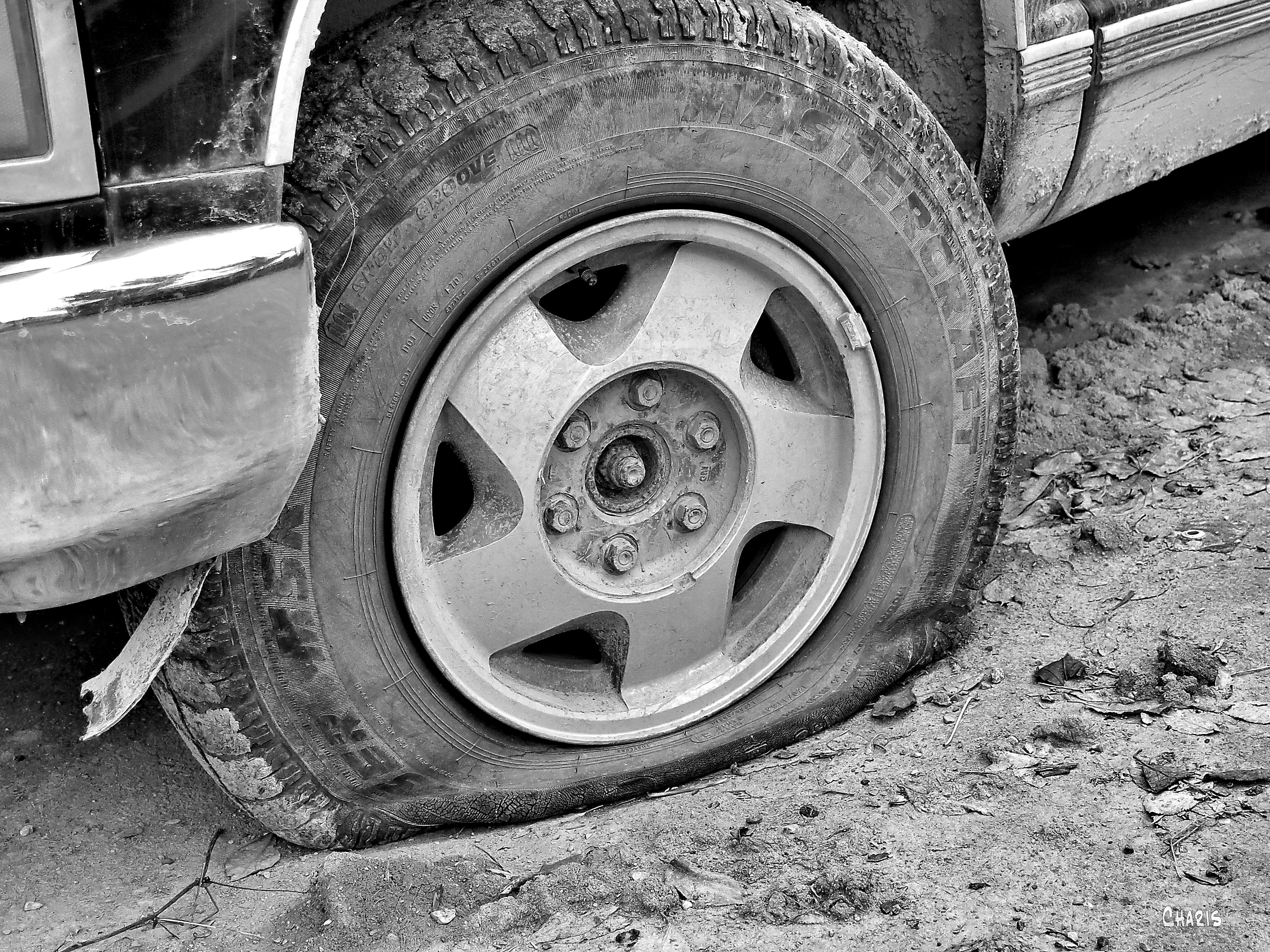 IMG_1515 flat tire bw ch