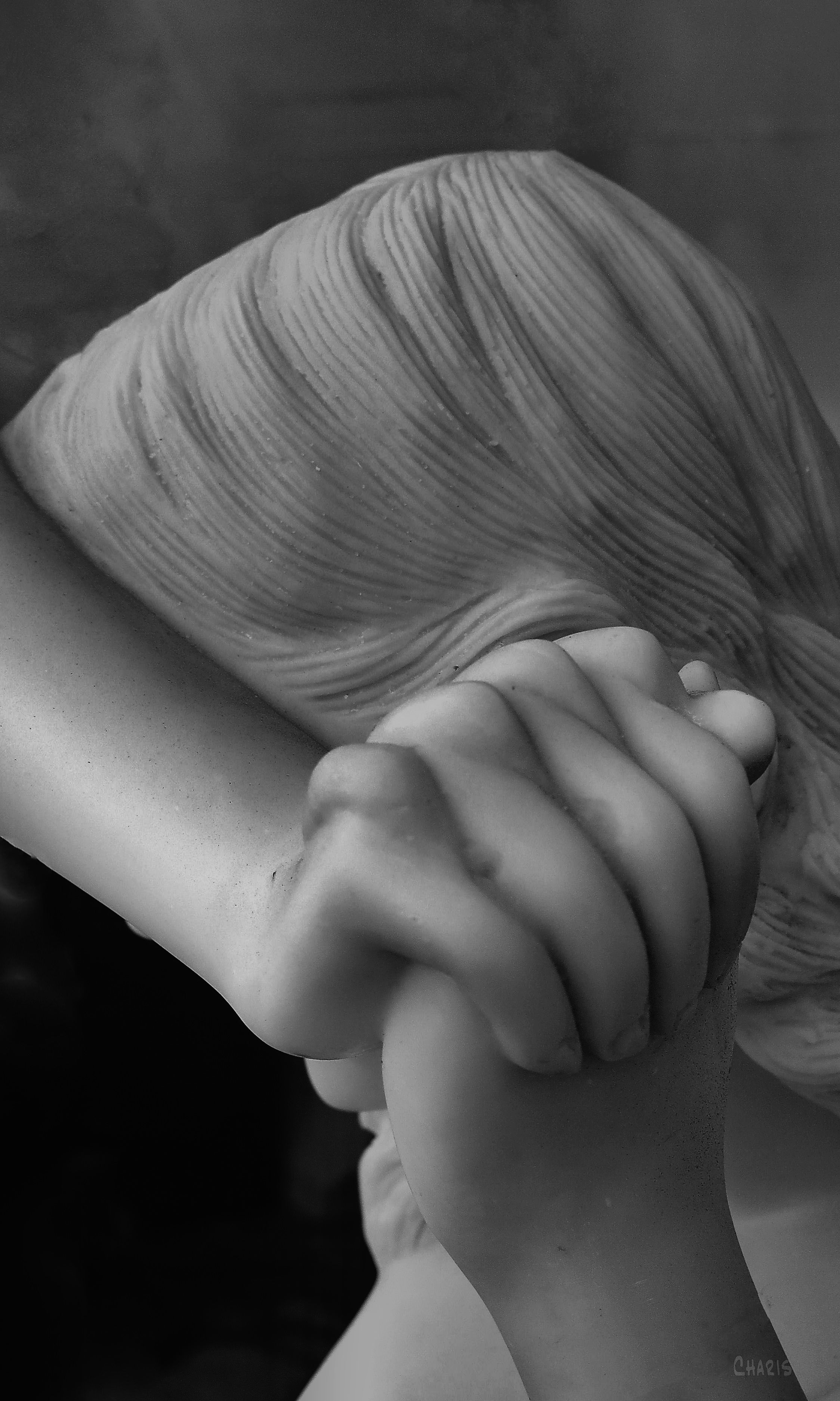 IMG_1680 marble staute hands clasped ch bw