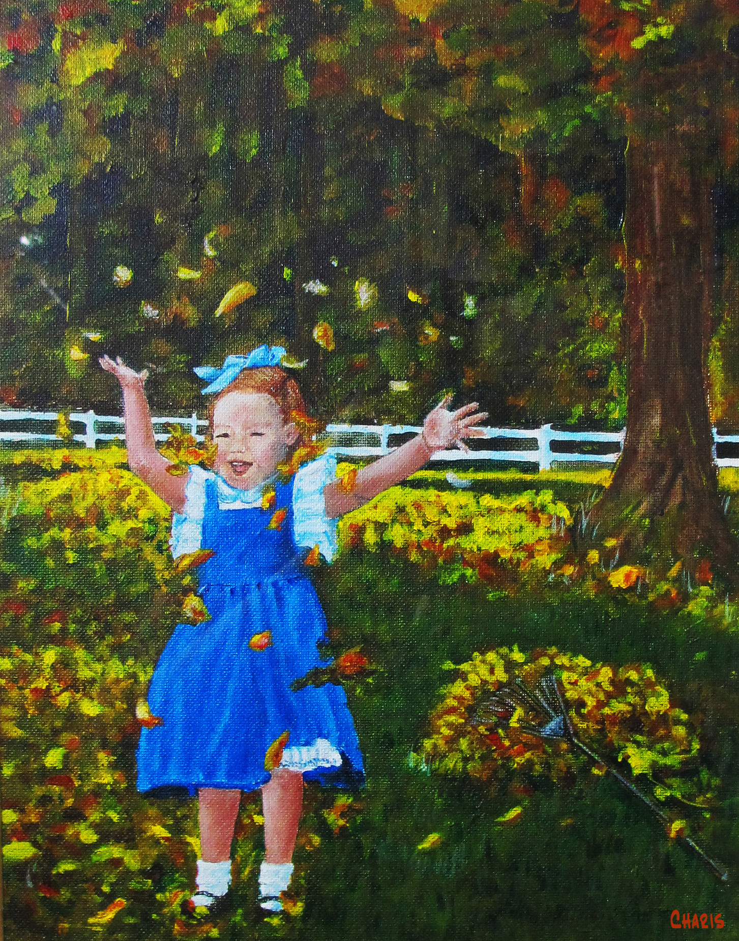 painting girl leaves crop_ charis 1142